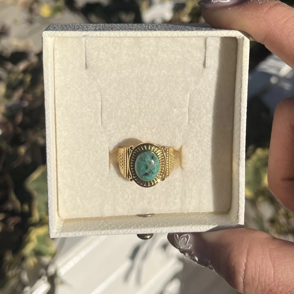 Yeşil Taşlı Vintage Yüzük