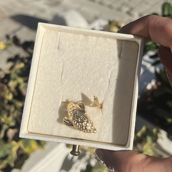Yunus Motifli Vintage Yüzük I 14 Altın Kaplama