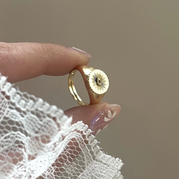 Göz Motifli Vintage Yüzük I 14 Altın Kaplama