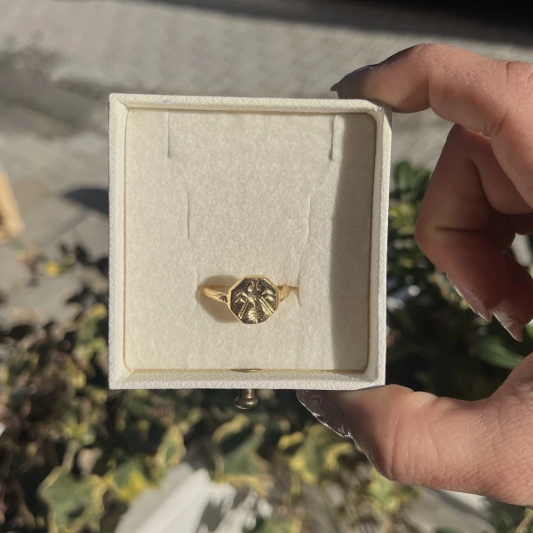Böcek Motifli Vintage Yüzük I 14 Altın Kaplama