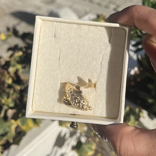 Yunus Motifli Vintage Yüzük I 14 Altın Kaplama