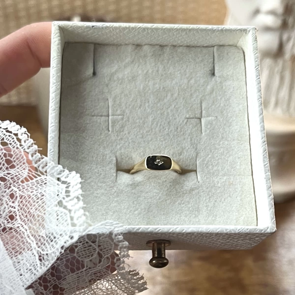 Yıldızlı Dörtgen Baby Vintage Yüzük I 14 Altın Kaplama