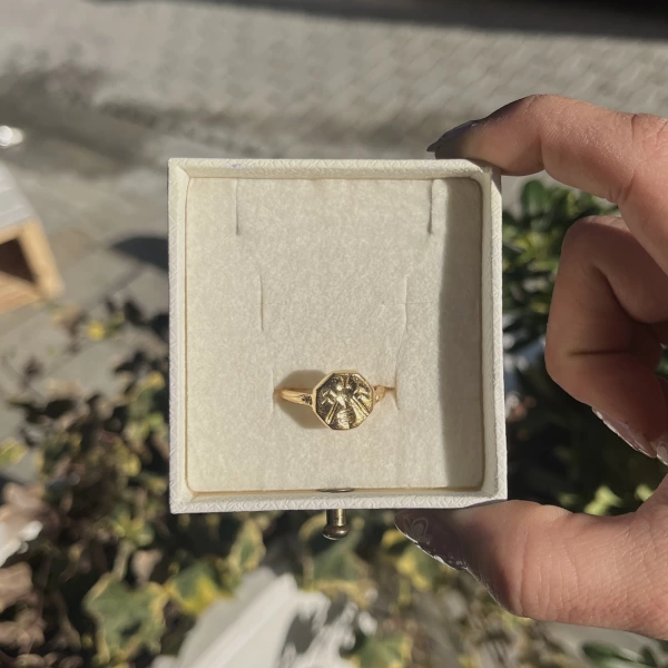 Böcek Motifli Vintage Yüzük I 14 Altın Kaplama