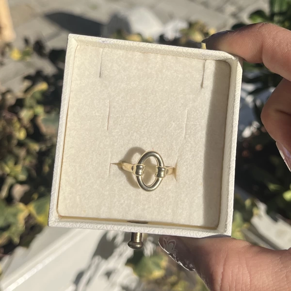 Oval Detay Vintage Yüzük I Ham Pirinç