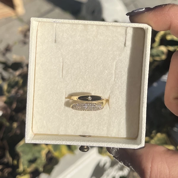 Yıldız ve Taşlı İkili Vintage Yüzük