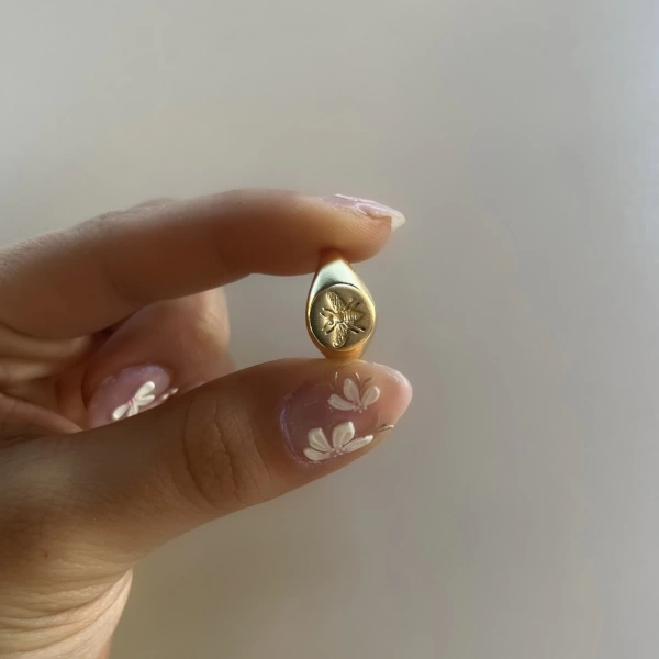 Arı Motifli Vintage Yüzük I 14 Altın Kaplama