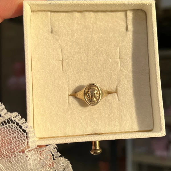 Madalyon Vintage Yüzük I Ham Pirinç