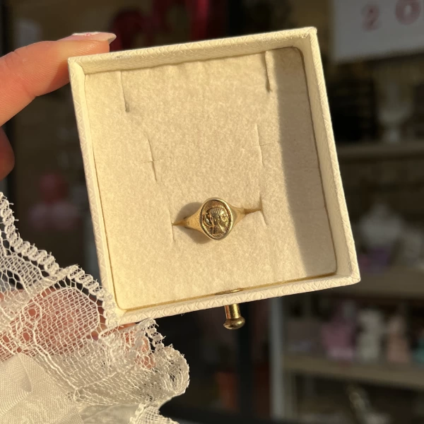 Madalyon Vintage Yüzük I Ham Pirinç