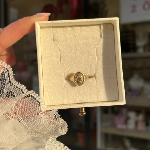 Madalyon Vintage Yüzük I Ham Pirinç