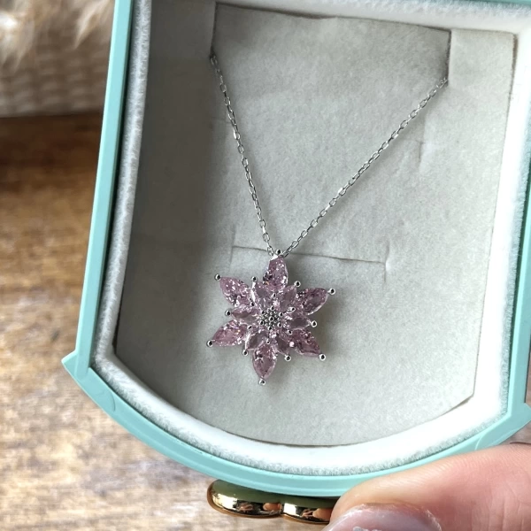 Violet Çiçek Kolye I 925 Gümüş