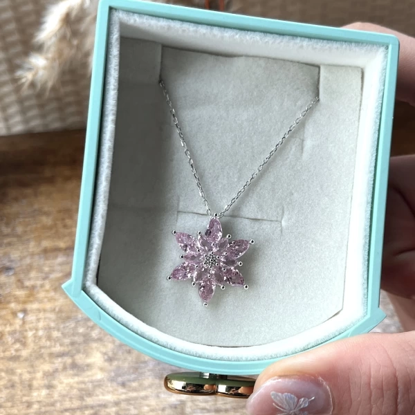 Violet Çiçek Kolye I 925 Gümüş