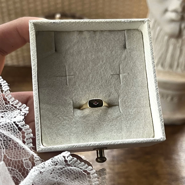 Yıldızlı Dörtgen Baby Vintage Yüzük I 14 Altın Kaplama