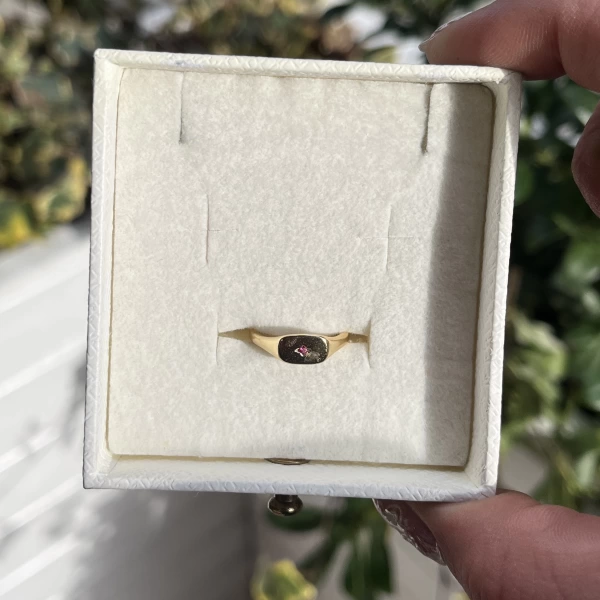 Yıldızlı Dörtgen Baby Vintage Yüzük I 14 Altın Kaplama