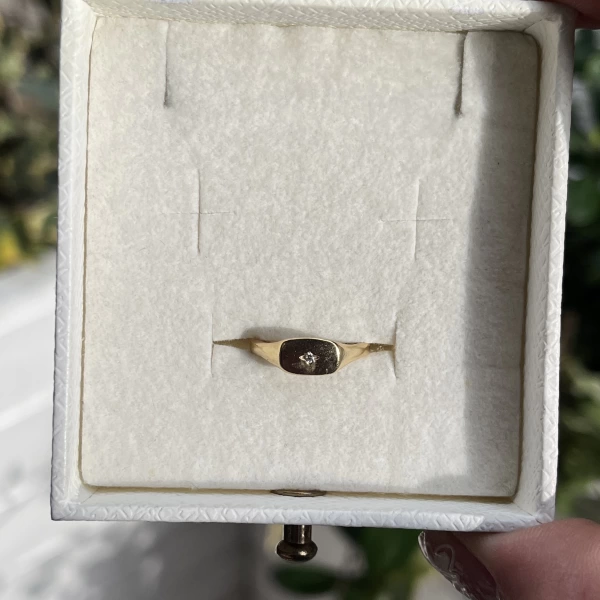 Yıldızlı Dörtgen Baby Vintage Yüzük I 14 Altın Kaplama