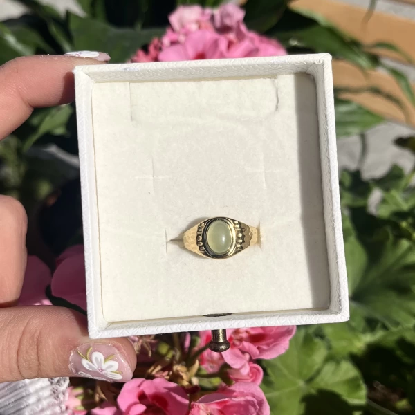 Green Stone Yüzük I Çelik