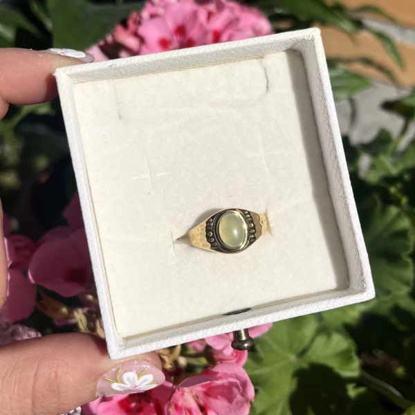 Green Stone Yüzük I Çelik