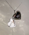 Kapaklı Çift Harfli ve Fotoğraflı Kalp Kolye(2,1 cm)