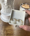 Beyaz Akik Taşlı Vintage Küpe