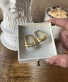 Beyaz Akik Taşlı Vintage Küpe