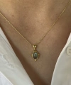 Labradorit Taşlı Vintage Kolye I 925 Gümüş