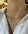 İnci ve Gökyüzü Motifli Choker Kolye I 925 Gümüş