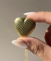 Desenli Kapaklı Çift Fotoğraflı Kolye (2,1 cm)