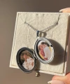 Desenli Kapak Fotoğraflı Oval Kolye (2,3 cm)