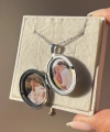 Desenli Kapak Fotoğraflı Oval Kolye (2,3 cm)