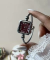 Bordo Kare Ekran Kelepçe Saat