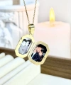 Yazılı Sekizgen Fotoğraflı Kolye ( 1.8 cm )