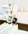 Yazılı Sekizgen Fotoğraflı Kolye ( 1.8 cm )
