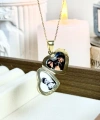 Desenli Kapaklı Fotoğraflı Kalp Kolye ( 1.8 cm )