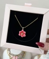 Pembe Mine Çiçek Kolye