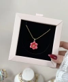 Pembe Mine Çiçek Kolye