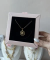 Golden Sun Disk Kolye