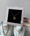 Golden Sun Disk Kolye