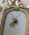 Yazılı ve Harf Charmlı Fotoğraflı Kolye ( 1.5 cm )