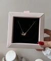 Toz Pembe Taşlı Kuğu Kolye