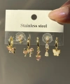 Crystal Butterfly 6lı Küpe Seti