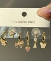 Crystal Butterfly 6lı Küpe Seti