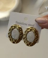 Vintage İnci Oval Küpe