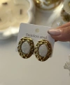 Vintage İnci Oval Küpe