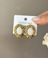 Vintage İnci Oval Küpe