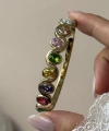 Renkli Oval Taşlı Kelepçe
