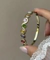 Renkli Oval Taşlı Kelepçe