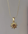 Kehribar Taşlı Güneş Kolye