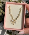 Beyaz Tulip Gardenia Kurdale Kolye