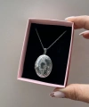Fotoğraf ve Yazılı Oval Kapaklı Kolye (2,3 cm)