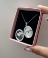 Fotoğraf ve Yazılı Oval Kapaklı Kolye (2,3 cm)
