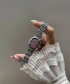 Gümüş Pembe Vakit Vintage Saat